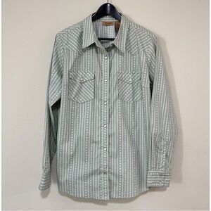 Wrangler Size Large Western Snap Button Long Sleeve Shirt